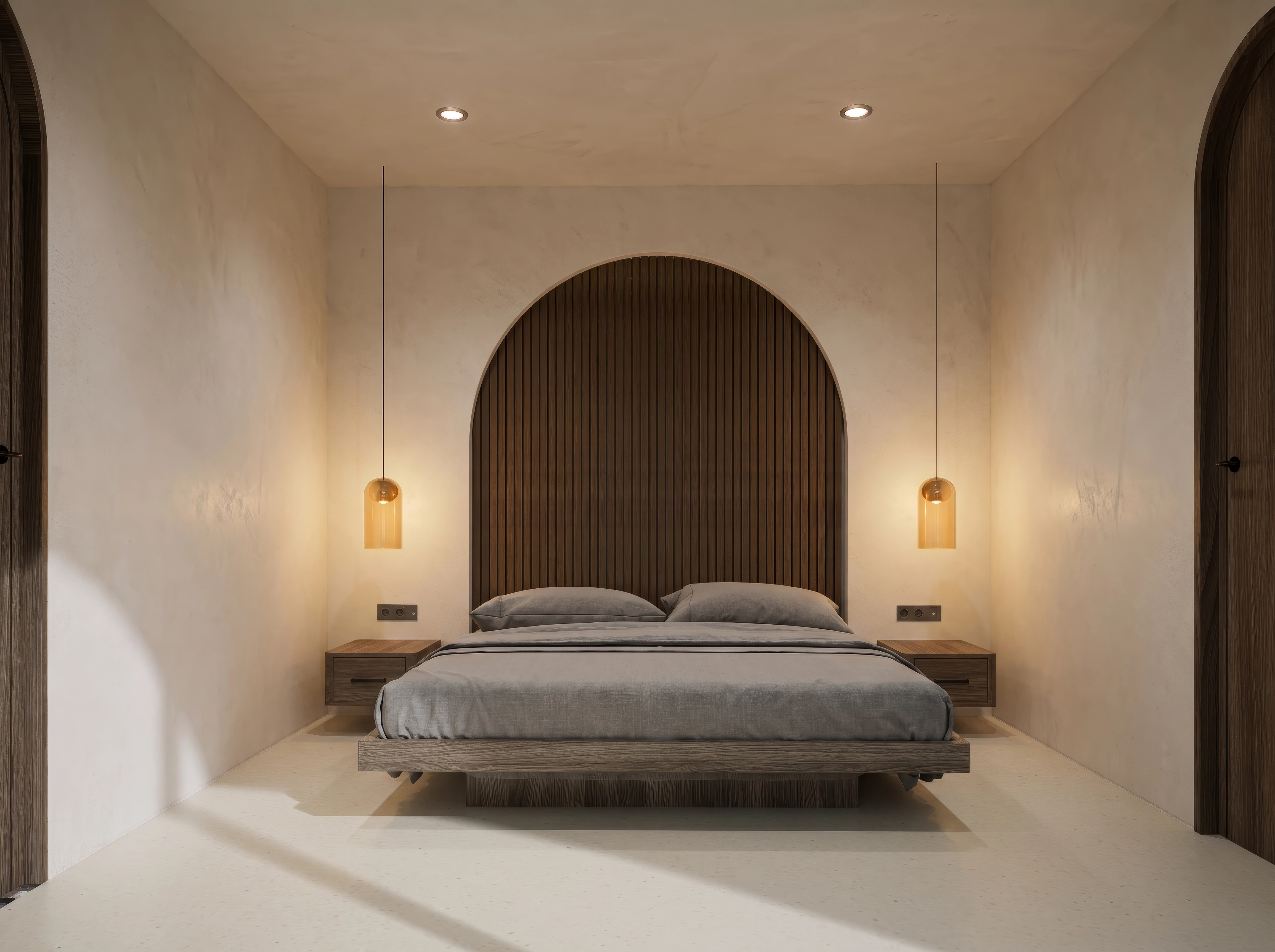 Unit 10/13, Bedroom floating bed, slatted arch