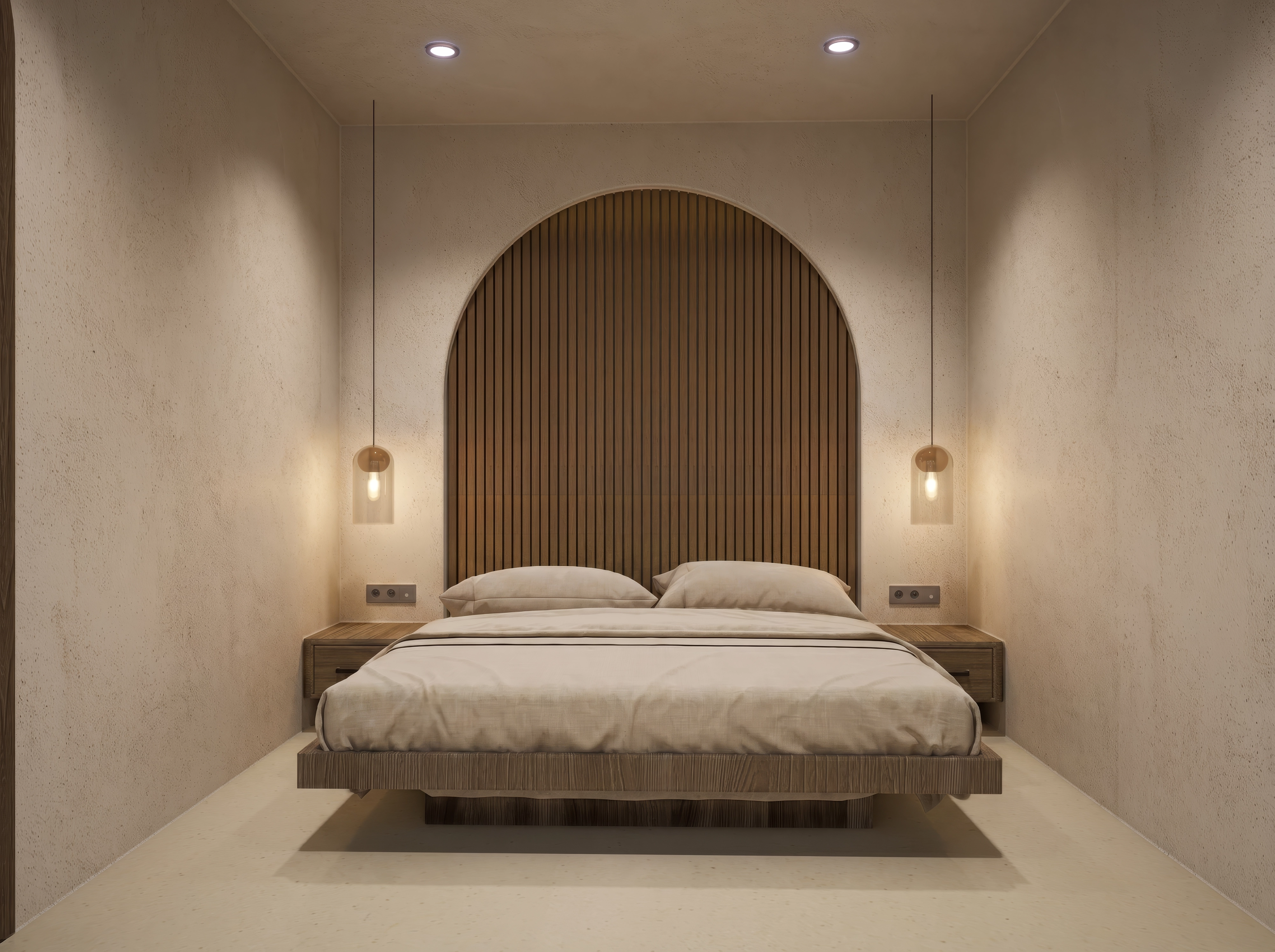Unit 9, Smaller bedroom, floating nightstands